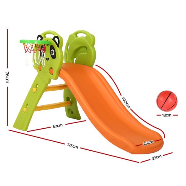keezi kids slide set basketball hoop indoor outdoor playground toys 100cm orange keezi kids slide set basketball hoop indoor outdoor playground toys 100cm orange