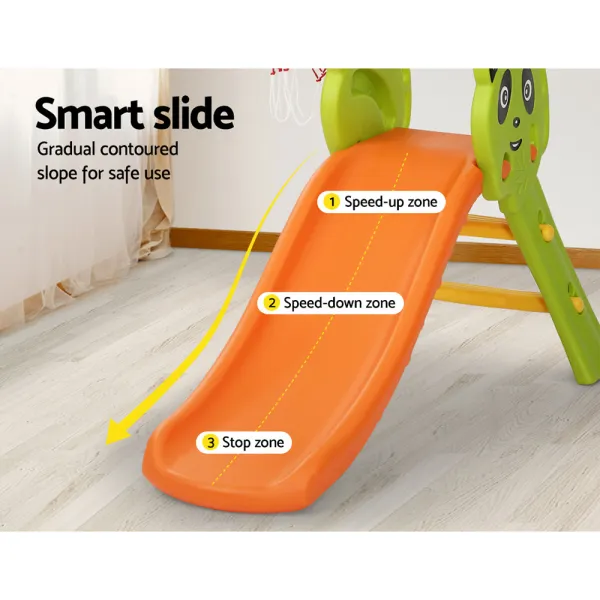 keezi kids slide set basketball hoop indoor outdoor playground toys 100cm orange keezi kids slide set basketball hoop indoor outdoor playground toys 100cm orange