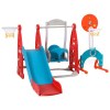 keezi kids slide swing set basketball hoop rings football outdoor toys 140cm red keezi kids slide swing set basketball hoop rings football outdoor toys 140cm red