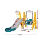 keezi kids slide swing set basketball outdoor toys adjustable height 140cm green keezi kids slide swing set basketball outdoor toys adjustable height 140cm green