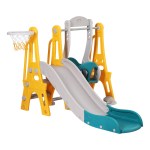 keezi kids slide swing set basketball outdoor toys adjustable height 140cm green keezi kids slide swing set basketball outdoor toys adjustable height 140cm green