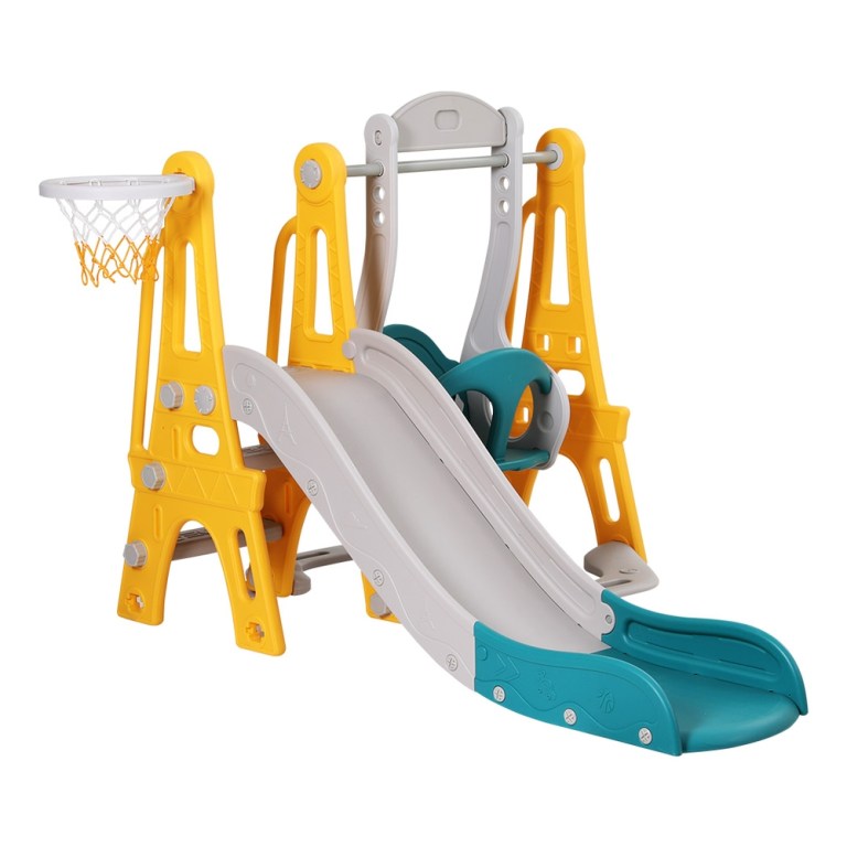 keezi kids slide swing set basketball outdoor toys adjustable height 140cm green keezi kids slide swing set basketball outdoor toys adjustable height 140cm green