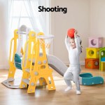 keezi kids slide swing set basketball outdoor toys adjustable height 140cm green keezi kids slide swing set basketball outdoor toys adjustable height 140cm green