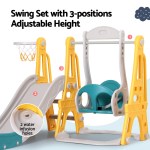 keezi kids slide swing set basketball outdoor toys adjustable height 140cm green keezi kids slide swing set basketball outdoor toys adjustable height 140cm green