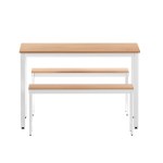 artiss dining table and chairs set 3pcs metal desk bench sets kitchen furniture