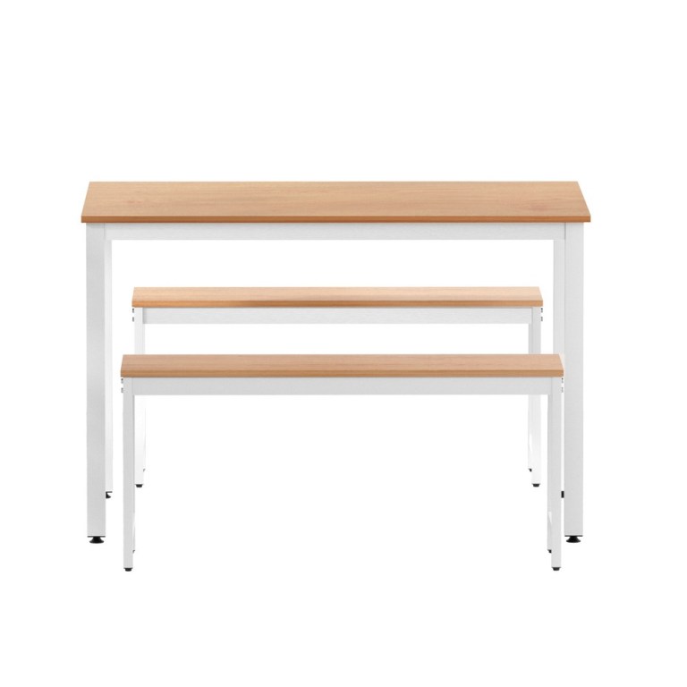 artiss dining table and chairs set 3pcs metal desk bench sets kitchen furniture