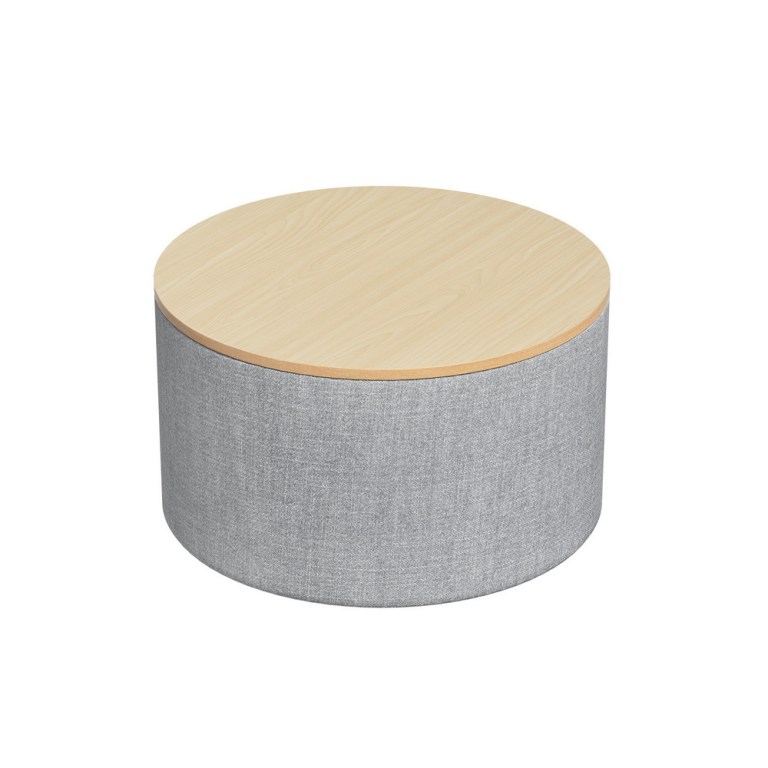 artiss storage ottoman blanket box 60cm linen round grey