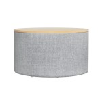 artiss storage ottoman blanket box 60cm linen round grey