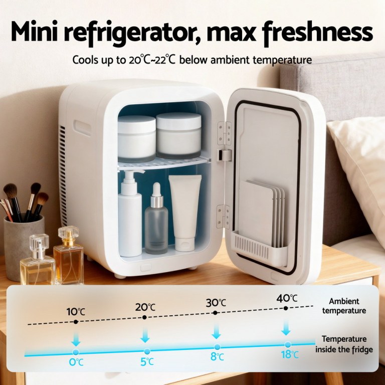 glacio mini fridge portable 22l white electric cooler warmer car office 12v 220v