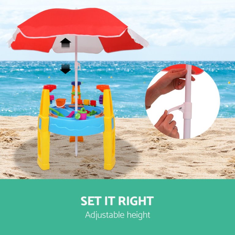 keezi kids sandpit pretend play set water sand table children outdoor toy umbrella keezi kids sandpit pretend play set water sand table children outdoor toy umbrella