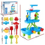 keezi kids sand and water table 4 tier waterfall sandpit toys beach shovel