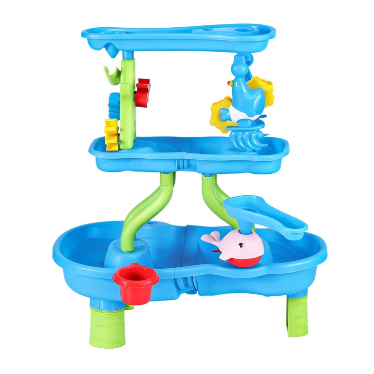 keezi kids sand and water table 4 tier waterfall sandpit toys beach shovel