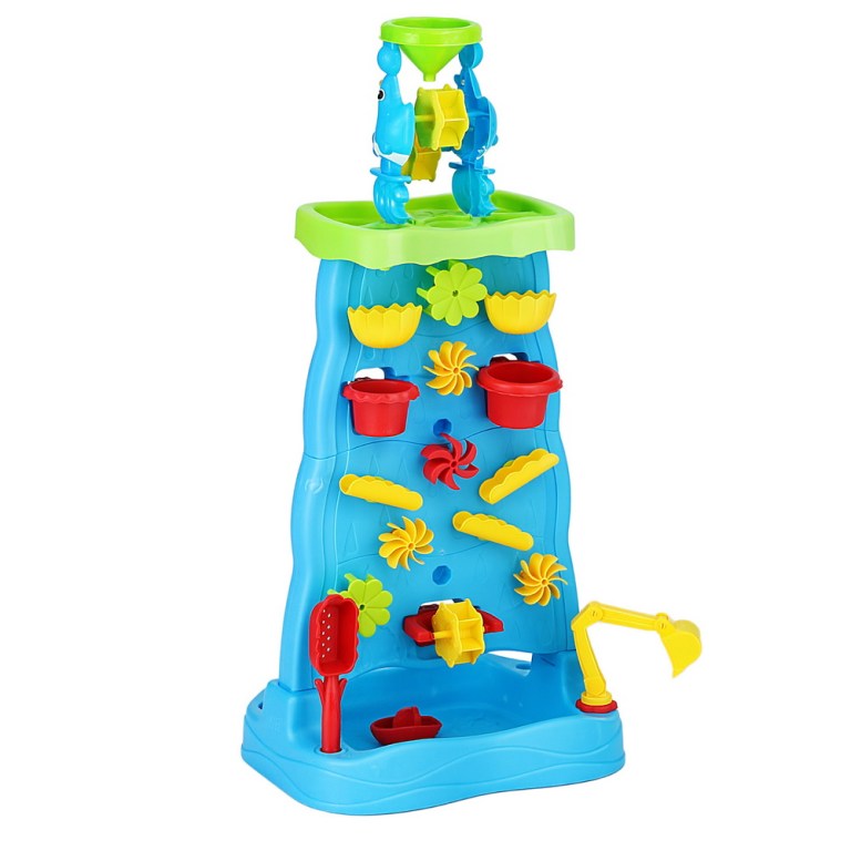 keezi kids sand and water table waterfall wall sandpit toys beach shovel