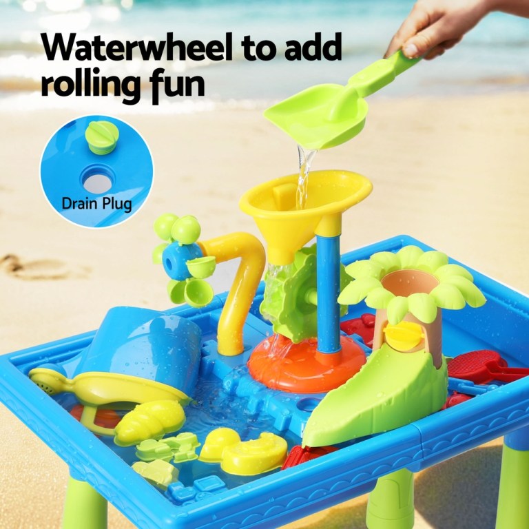 keezi kids sand and water table windmill shovel outdoor sandpit toys beach play keezi kids sand and water table windmill shovel outdoor sandpit toys beach play