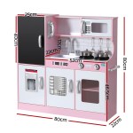 keezi kids wooden pretend kitchen play set cooking toys pot ice cup oven blackboard 80cm pink keezi kids wooden pretend kitchen play set cooking toys pot ice cup oven blackboard 80cm pink
