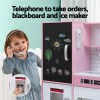 keezi kids wooden pretend kitchen play set cooking toys pot ice cup oven blackboard 80cm pink