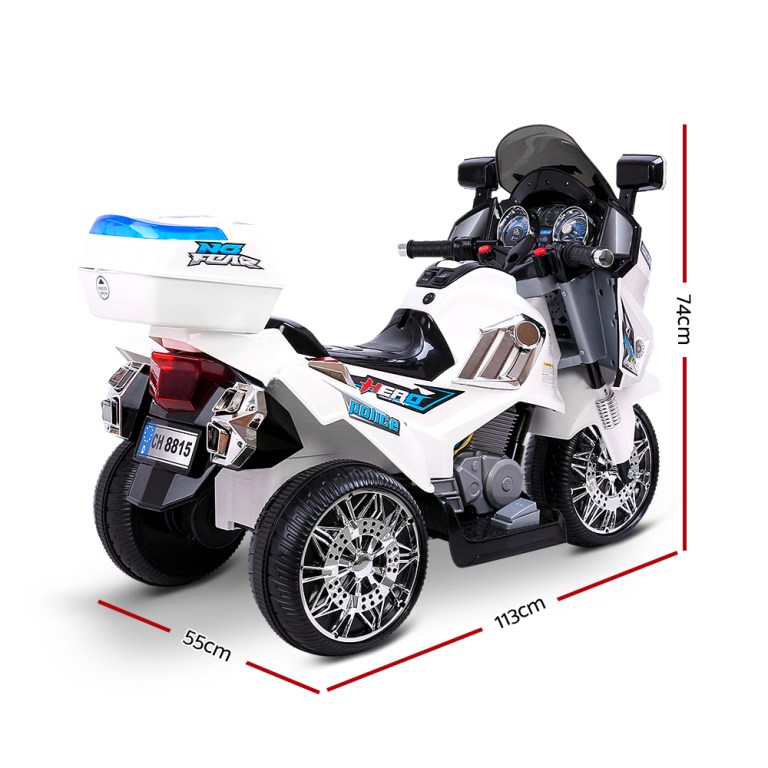 rigo kids electric ride on patrol police car bmw inspired s1k 6v battery white