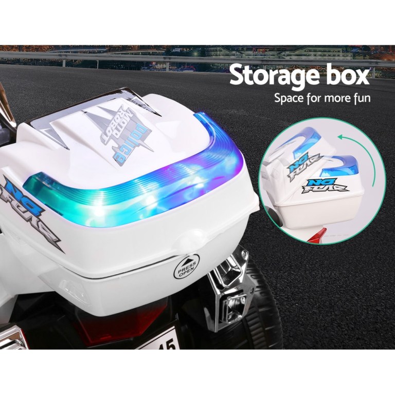 rigo kids electric ride on patrol police car bmw inspired s1k 6v battery white