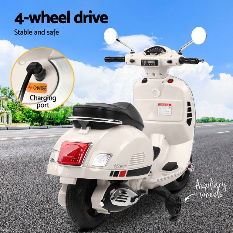 kids electric ride on car motorcycle motorbike vespa licensed gts white kids electric ride on car motorcycle motorbike vespa licensed gts white