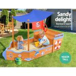 keezi kids sandpit wooden boat sand pit with canopy bench seat beach toys 165cm keezi kids sandpit wooden boat sand pit with canopy bench seat beach toys 165cm