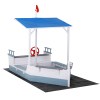 keezi kids sandpit wooden box boat canopy flag outdoor toys children blue