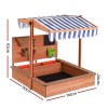 keezi kids sandpit wooden canopy sandbox with cover funnel outdoor toys 110cm