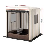 keezi kids sandpit wooden sandbox sand pit with canopy window water basin 120cm