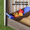 keezi kids sandpit wooden sandbox sand pit with canopy window water basin 120cm keezi kids sandpit wooden sandbox sand pit with canopy window water basin 120cm