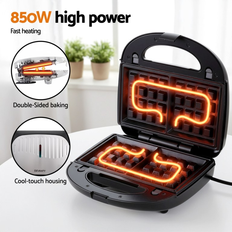 devanti 3 in 1 sandwich press waffle maker panini press grill 850w devanti 3 in 1 sandwich press waffle maker panini press grill 850w