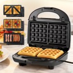 devanti 3 in 1 sandwich press waffle maker panini press grill 850w devanti 3 in 1 sandwich press waffle maker panini press grill 850w