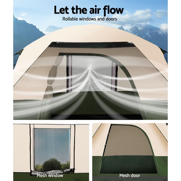 weisshorn family camping tent 4 person hiking beach tents green