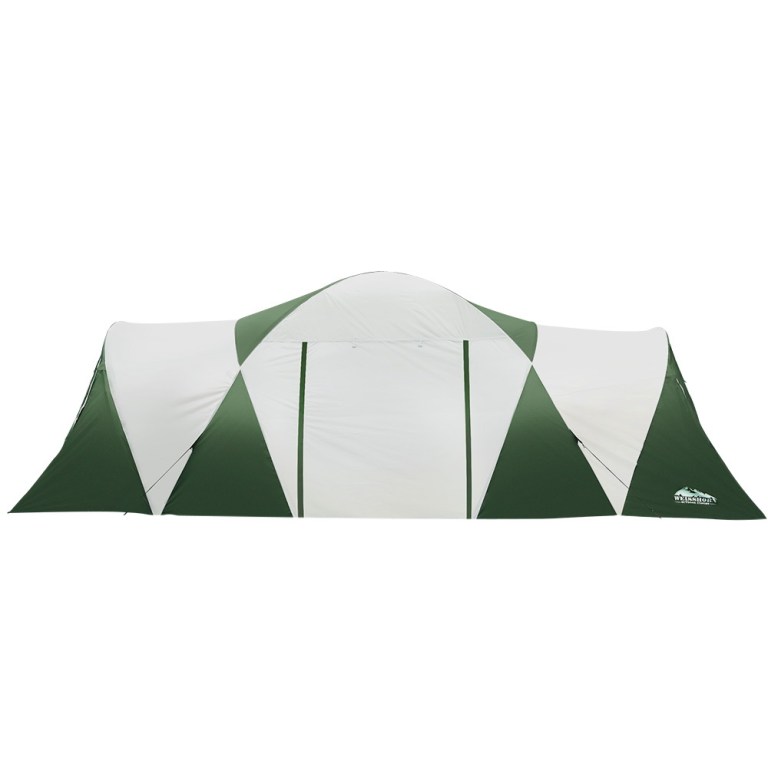 weisshorn family camping tent 12 person hiking beach tents (3 rooms) green