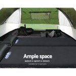 weisshorn family camping tent 12 person hiking beach tents (3 rooms) green
