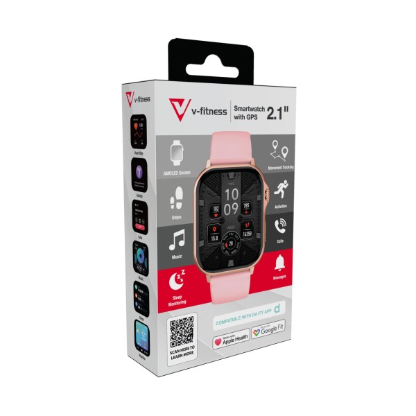 v fitness smart watch gps and 2.1 inch pink v fitness smart watch gps and 2.1 inch pink