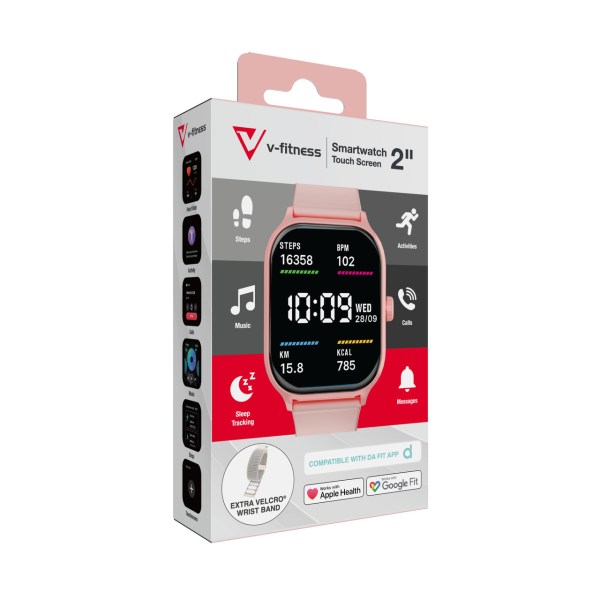 v fitness smart watch 2 inch touch screen pink v fitness smart watch 2 inch touch screen pink