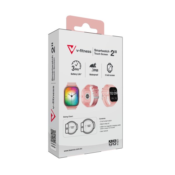 v fitness smart watch 2 inch touch screen pink v fitness smart watch 2 inch touch screen pink