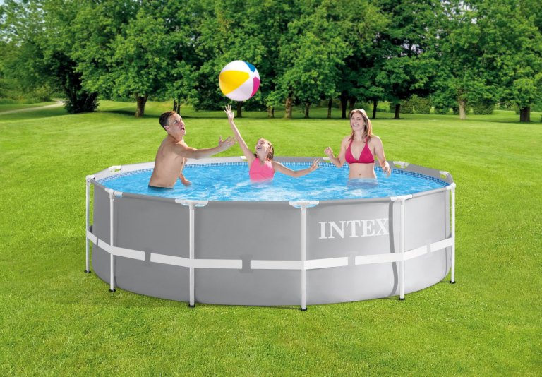 intex prism premium 12' metal frame pool outdoor above ground 366cm x 99cm 26716