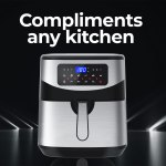 kitchen couture 12 litre air fryer multifunctional lcd one touch display silver