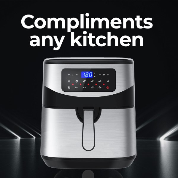 kitchen couture 12 litre air fryer multifunctional lcd one touch display silver kitchen couture 12 litre air fryer multifunctional lcd one touch display silver