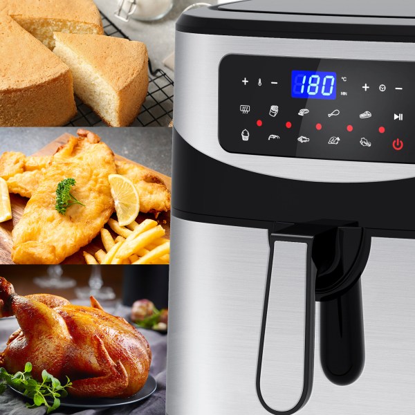 kitchen couture 12 litre air fryer multifunctional lcd one touch display silver kitchen couture 12 litre air fryer multifunctional lcd one touch display silver