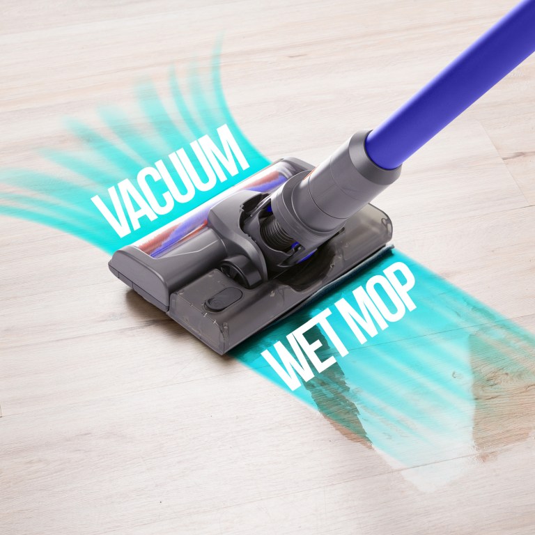 mygenie h20 pro wet mop 2 in 1 cordless stick vacuum cleaner handheld recharge blue