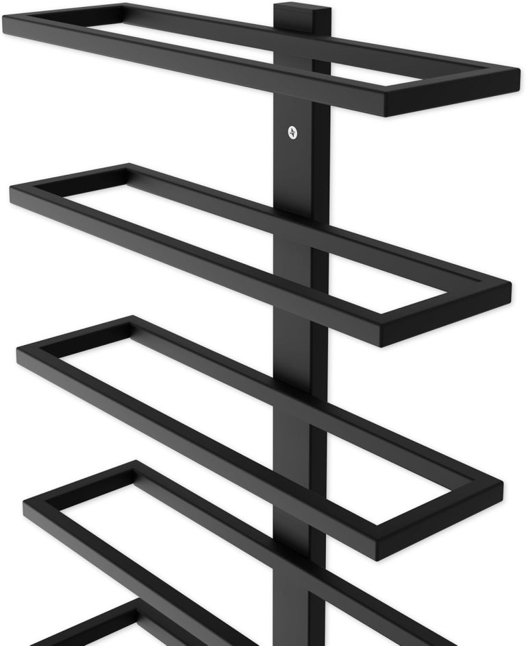 metal wall mount wine rack for wine bottles, liquor, champagne (holds 10 bottles)