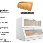 carla home double layer bamboo bread box for kitchen counter large capacity bread storage container with clear window, easy assembly, farmhouse style bread holder (white) carla home double layer bamboo bread box for kitchen counter large capacity bread storage container with clear window, easy assembly, farmhouse style bread holder (white)