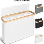 carla home 2 pack toilet paper storage basket holds up to 12 rolls with bamboo lid and handle for rv closet (grey)