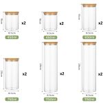 carla home 12 pack glass storage jars with bamboo lids for kitchen pantry, pasta, snacks, cookies, candy & more