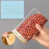 carla home 12 pack glass storage jars with bamboo lids for kitchen pantry, pasta, snacks, cookies, candy & more