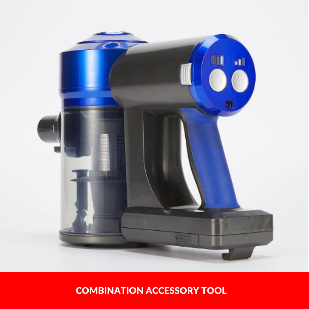 enigma v8 22.2v cordless stick vacuum cleaner blue + toolkit