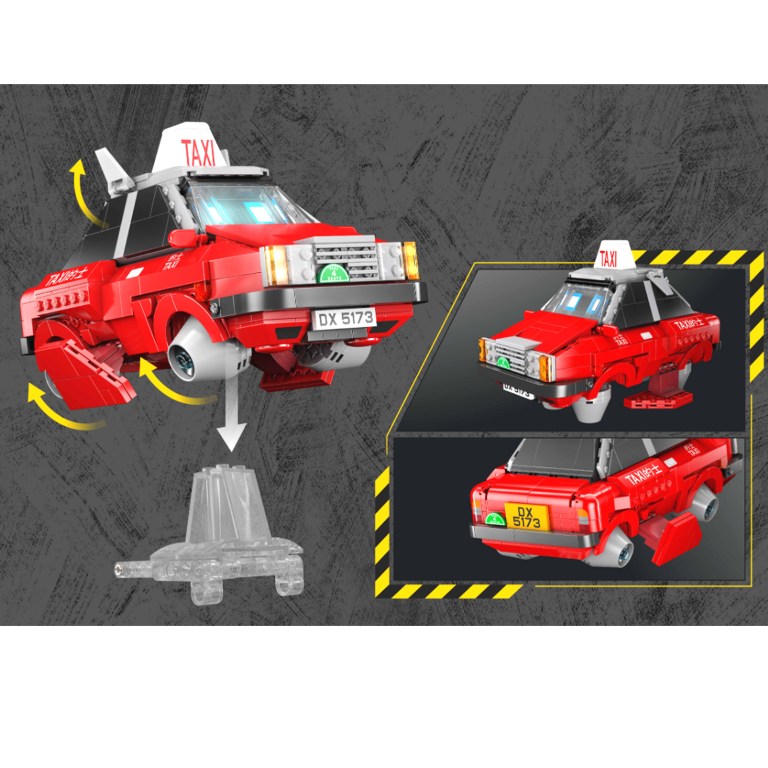 kalos hong kong machines robot red taxi building block set 586pcs 14+
