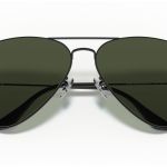 aviator large metal ii sunglasses in black and green