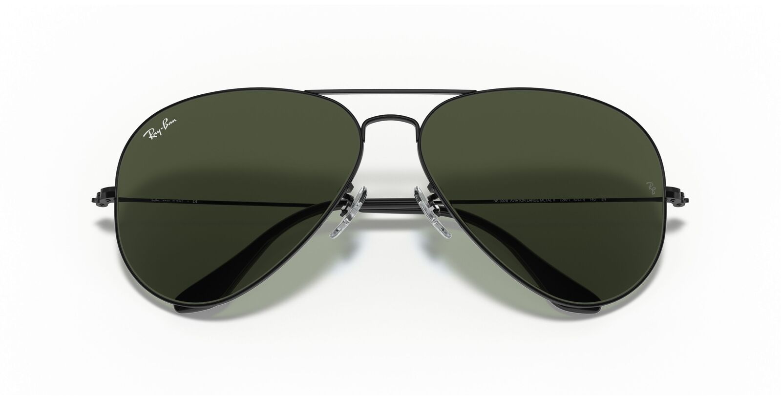 aviator large metal ii sunglasses in black and green